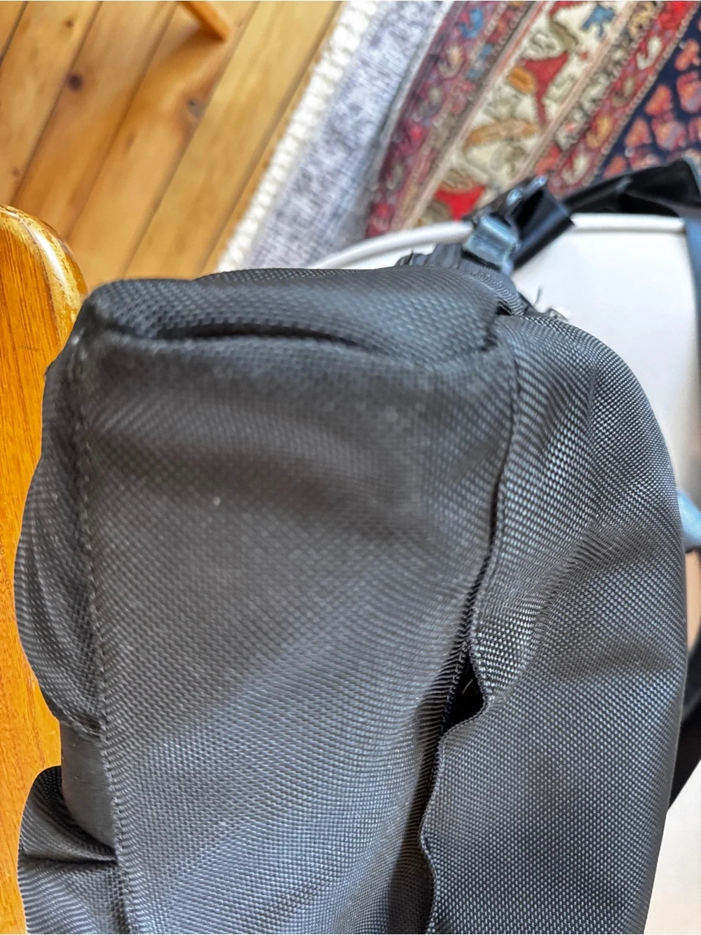 TUMI Alpha Bravo McNair Black Canvas With Leather Briefcase/Messenger Bag